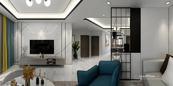 Hangzhou Apartment Renovation with WPC Cladding | Living-Dining Room Idea in Hangzhou, China - photo 1