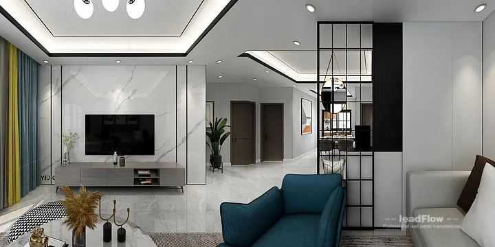 Hangzhou Apartment Renovation with WPC Cladding | Living-Dining Room Idea in Hangzhou, China - photo 7