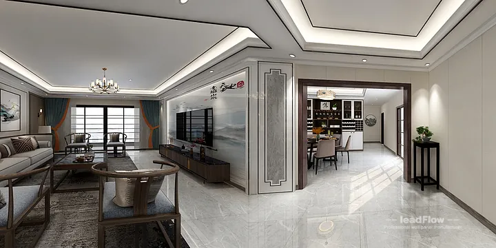 Hangzhou Apartment Interior with WPC Cladding &mdash; Living Room Accent in Hangzhou, China
