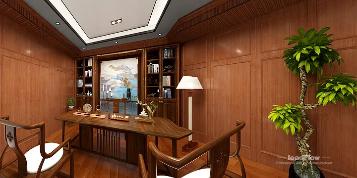 Hangzhou Interior Project with WPC Wall Cladding &mdash; lounge Feature in Hangzhou, China