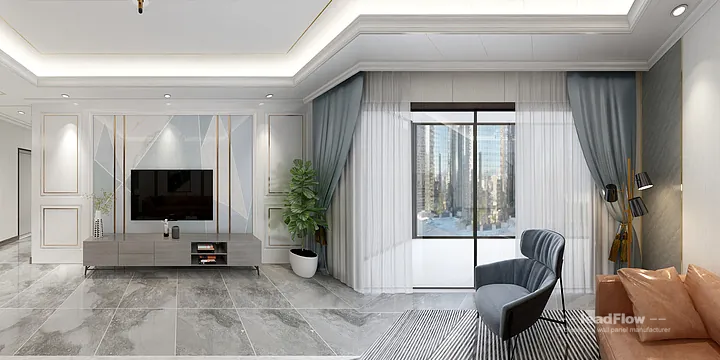 WPC Interior Panel Project: Hangzhou Apartment with Living-Dining Room in Hangzhou, China - photo 3