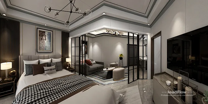 Hangzhou Apartment with WPC Wall Panel &mdash; Living Room Feature in Hangzhou, China