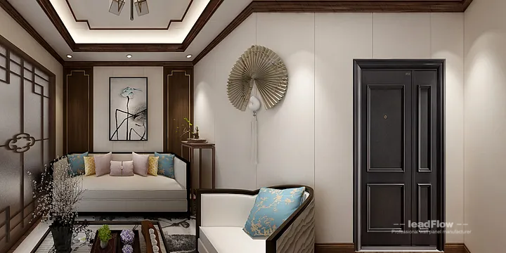 Hangzhou Apartment with WPC Wall Panel &mdash; Living Room Feature in Hangzhou, China - photo 2