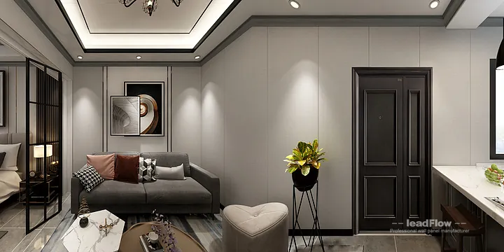 Hangzhou Apartment with WPC Wall Panel &mdash; Living Room Feature in Hangzhou, China - photo 3