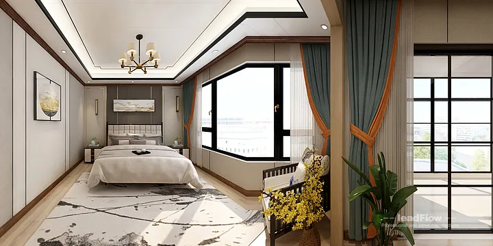Hangzhou Apartment with WPC Cladding &mdash; Bedroom 2 Feature in Hangzhou, China