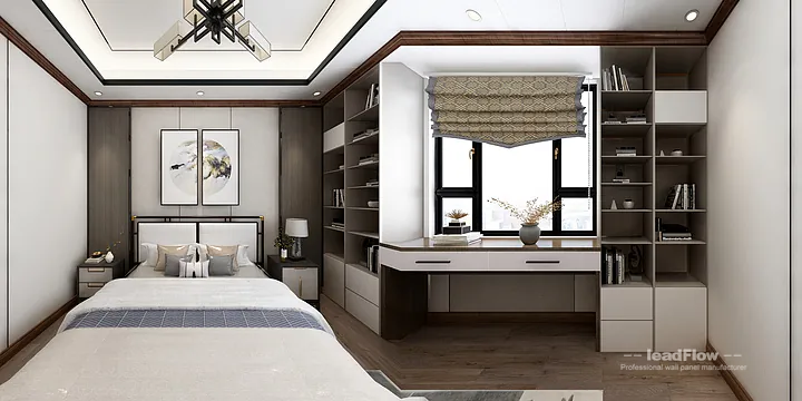 Hangzhou Apartment with WPC Cladding &mdash; Bedroom 2 Feature in Hangzhou, China - photo 12