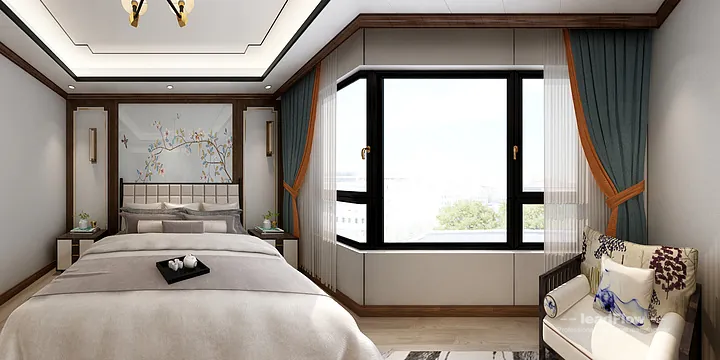 Hangzhou Apartment with WPC Cladding &mdash; Bedroom 2 Feature in Hangzhou, China - photo 5
