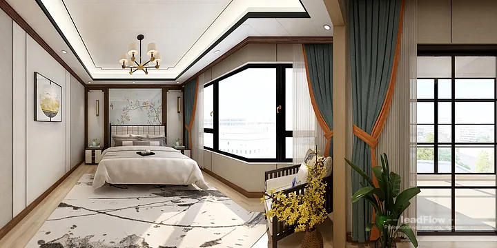 Hangzhou Apartment with WPC Cladding &mdash; Bedroom 2 Feature in Hangzhou, China - photo 9