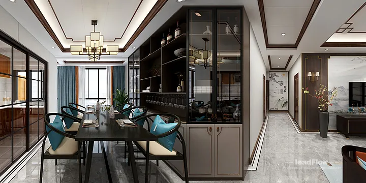 Hangzhou Apartment Interior with WPC Cladding &mdash; Living-Dining Room Accent in Hangzhou, China - photo 4