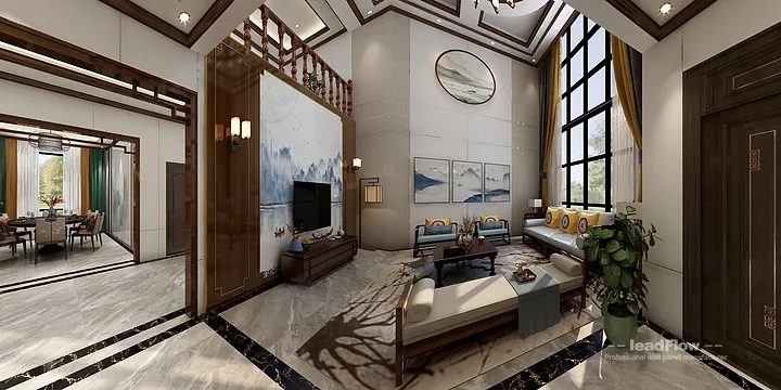 WPC Wall Panel Villa Case Study in Hangzhou | Modern Living Room in Hangzhou, China - photo 14