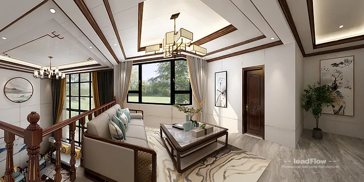 WPC Wall Panel Villa Case Study in Hangzhou | Modern Living Room in Hangzhou, China - photo 17