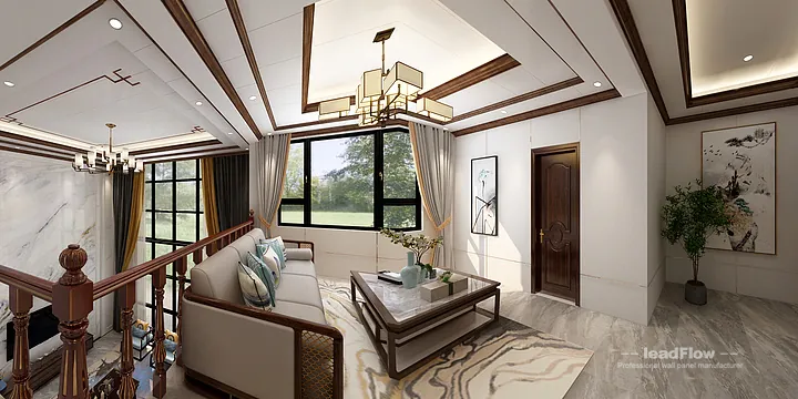 WPC Wall Panel Villa Case Study in Hangzhou | Modern Living Room in Hangzhou, China - photo 21