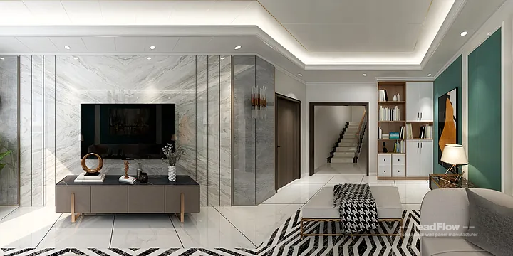 Contemporary WPC Interior Panel Project: Hangzhou Apartment Interior in Hangzhou, China