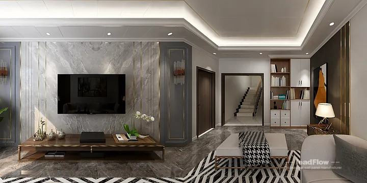 Contemporary WPC Interior Panel Project: Hangzhou Apartment Interior in Hangzhou, China - photo 4