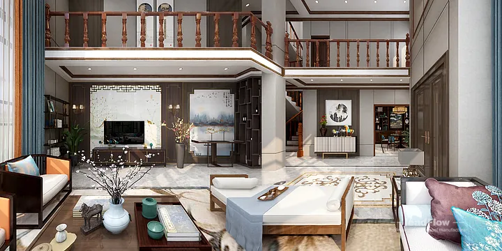 Hangzhou Apartment with WPC Interior Panel &mdash; Living Room Feature in Hangzhou, China - photo 14