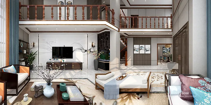 Hangzhou Apartment with WPC Interior Panel &mdash; Living Room Feature in Hangzhou, China - photo 20
