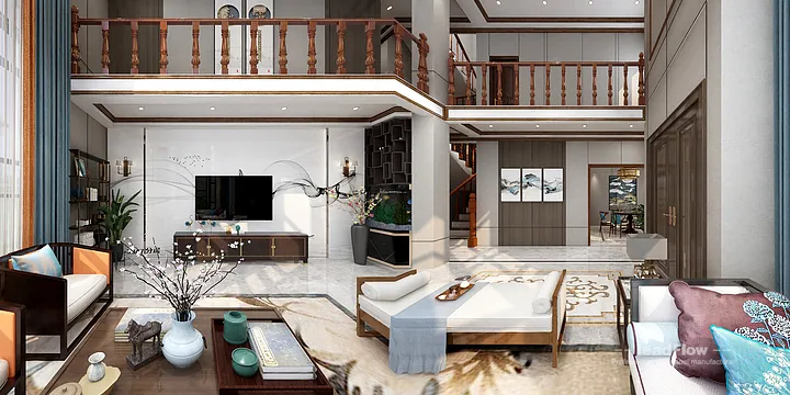 Hangzhou Apartment with WPC Interior Panel &mdash; Living Room Feature in Hangzhou, China - photo 22