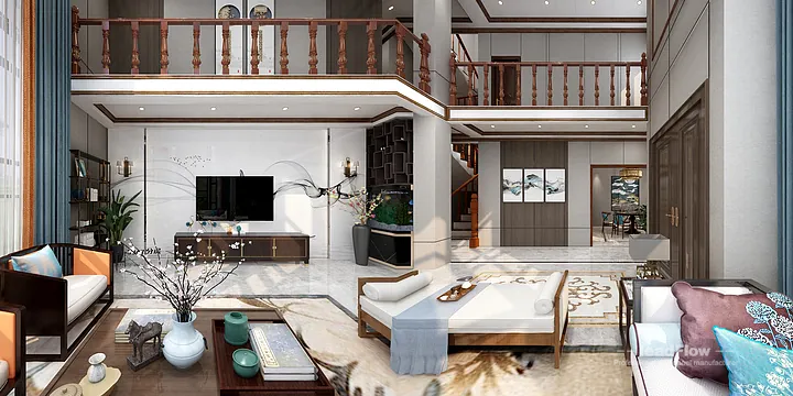 Hangzhou Apartment with WPC Interior Panel &mdash; Living Room Feature in Hangzhou, China - photo 25