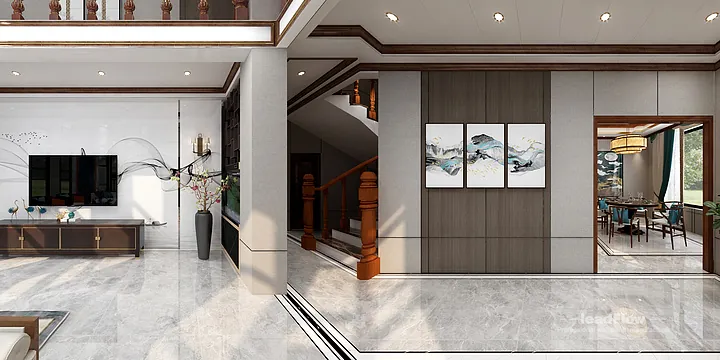 Hangzhou Apartment with WPC Interior Panel &mdash; Living Room Feature in Hangzhou, China - photo 26