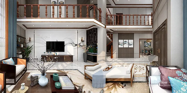 Hangzhou Apartment with WPC Interior Panel &mdash; Living Room Feature in Hangzhou, China - photo 31