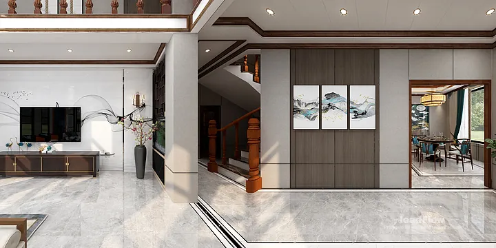 Hangzhou Apartment with WPC Interior Panel &mdash; Living Room Feature in Hangzhou, China - photo 32