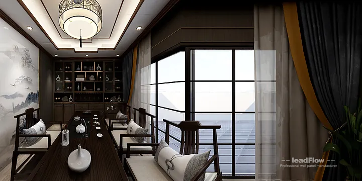 Hangzhou Apartment with WPC Interior Panel &mdash; Living Room Feature in Hangzhou, China - photo 4