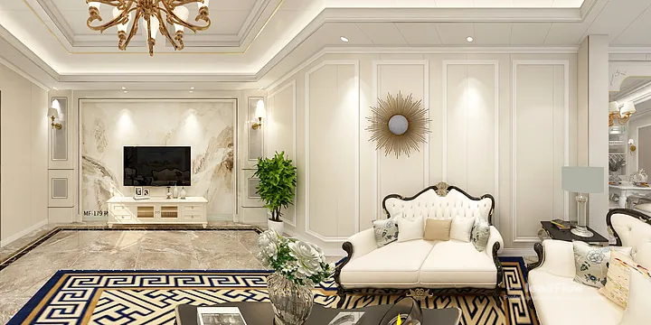 Hangzhou Apartment with WPC Cladding &mdash; Living Room Feature in Hangzhou, China - photo 1