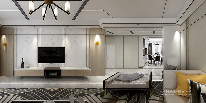 Hangzhou Apartment Wall Panel Design | WPC Interior Panel Warm Interior in Hangzhou, China