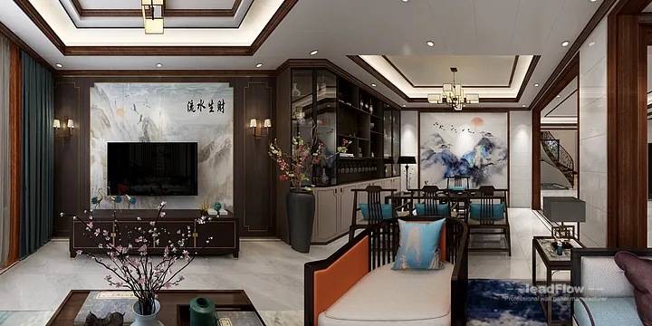 Explore WPC Interior Panel in This Hangzhou Villa &mdash; New Chinese Oriental Style in Hangzhou, China - photo 7