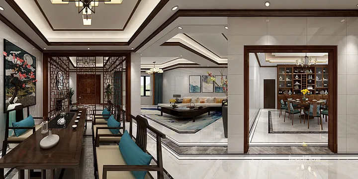 Explore WPC Interior Panel in This Hangzhou Villa &mdash; New Chinese Oriental Style in Hangzhou, China - photo 9