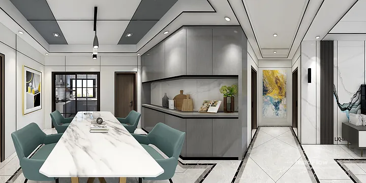 Hangzhou Apartment with WPC Wall Cladding &mdash; Living-Dining Room Feature in Hangzhou, China - photo 4