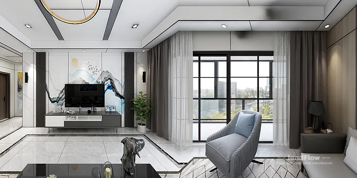 Hangzhou Apartment with WPC Wall Cladding &mdash; Living-Dining Room Feature in Hangzhou, China - photo 5