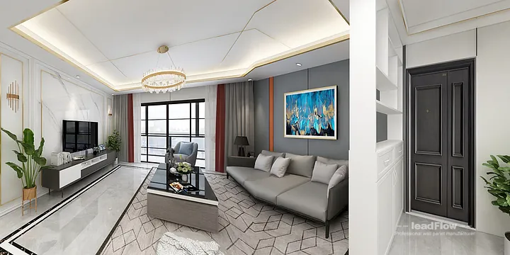 Hangzhou Apartment with WPC Wall Cladding &mdash; Living-Dining Room Feature in Hangzhou, China - photo 6
