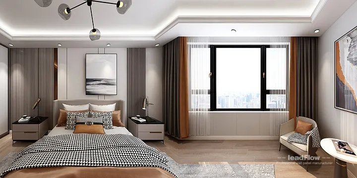 WPC Wall Panel Villa Case Study in Hangzhou | Modern Master Bedroom in Hangzhou, China - photo 3