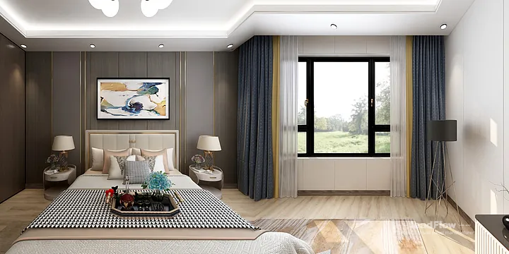 WPC Wall Panel Villa Case Study in Hangzhou | Modern Master Bedroom in Hangzhou, China - photo 5