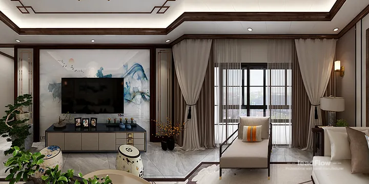 WPC Wall Panel Project: Hangzhou Apartment with guest bedroom in Hangzhou, China