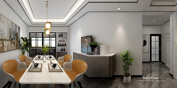 WPC Interior Panel Design for Hangzhou Apartment &mdash; Living-Dining Room Focus in Hangzhou, China - photo 10