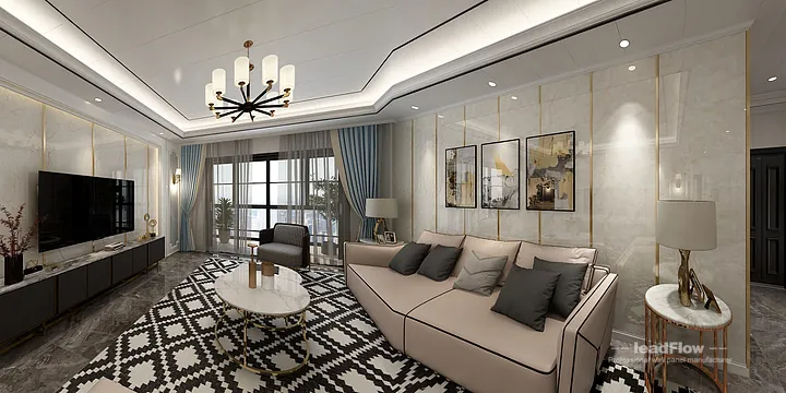 WPC Interior Panel Design for Hangzhou Apartment &mdash; Living-Dining Room Focus in Hangzhou, China - photo 7