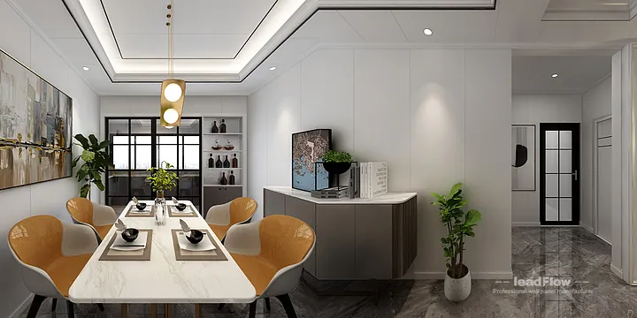 WPC Interior Panel Design for Hangzhou Apartment &mdash; Living-Dining Room Focus in Hangzhou, China - photo 8