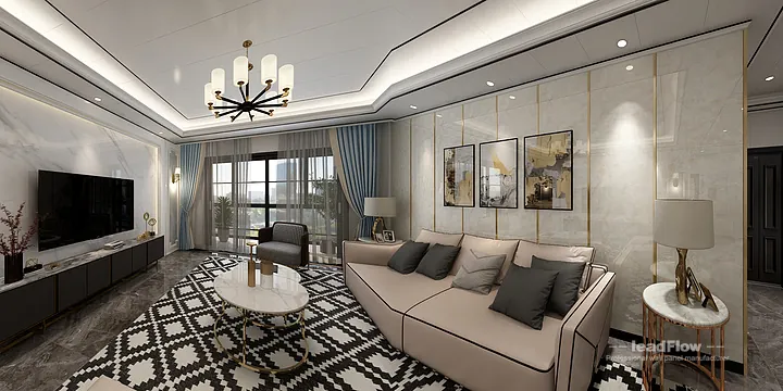 WPC Interior Panel Design for Hangzhou Apartment &mdash; Living-Dining Room Focus in Hangzhou, China - photo 9