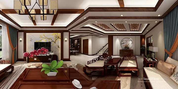 New Chinese Oriental Apartment in Hangzhou Featuring WPC Interior Panel in Hangzhou, China - photo 14