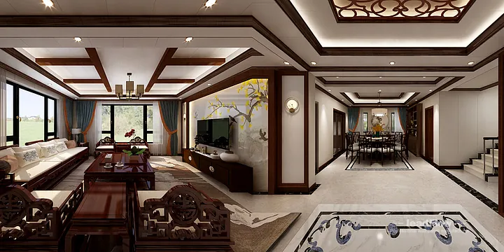 New Chinese Oriental Apartment in Hangzhou Featuring WPC Interior Panel in Hangzhou, China - photo 16