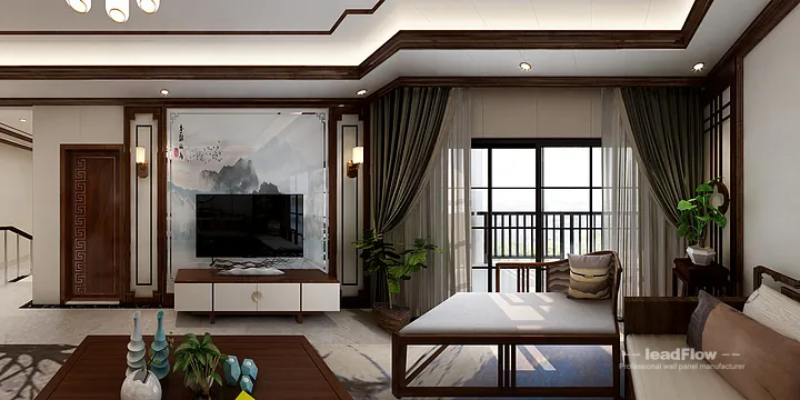 New Chinese Oriental Apartment in Hangzhou Featuring WPC Interior Panel in Hangzhou, China - photo 21
