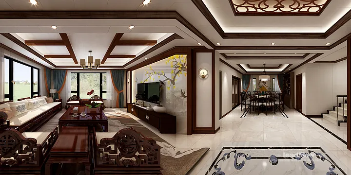 New Chinese Oriental Apartment in Hangzhou Featuring WPC Interior Panel in Hangzhou, China - photo 23