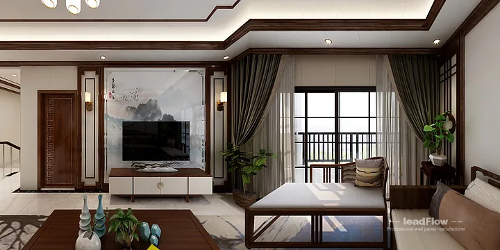 New Chinese Oriental Apartment in Hangzhou Featuring WPC Interior Panel in Hangzhou, China - photo 25