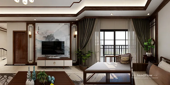 New Chinese Oriental Apartment in Hangzhou Featuring WPC Interior Panel in Hangzhou, China - photo 26