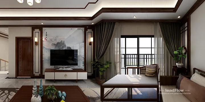 New Chinese Oriental Apartment in Hangzhou Featuring WPC Interior Panel in Hangzhou, China - photo 3