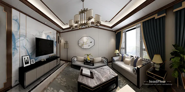 WPC Wall Cladding Project: Nanchang Apartment with Living Room in Donghu District, Nanchang, China - photo 4