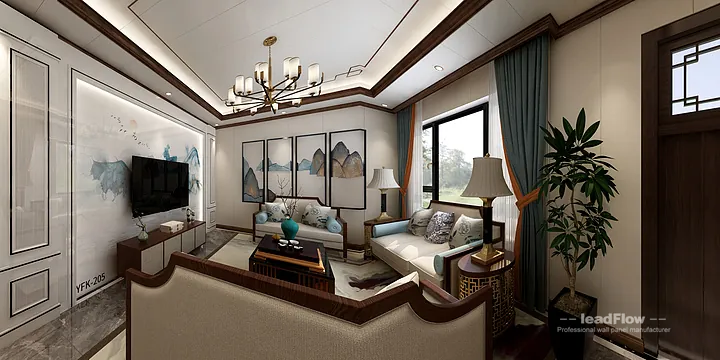 WPC Wall Cladding Project: Nanchang Apartment with Living Room in Donghu District, Nanchang, China - photo 8