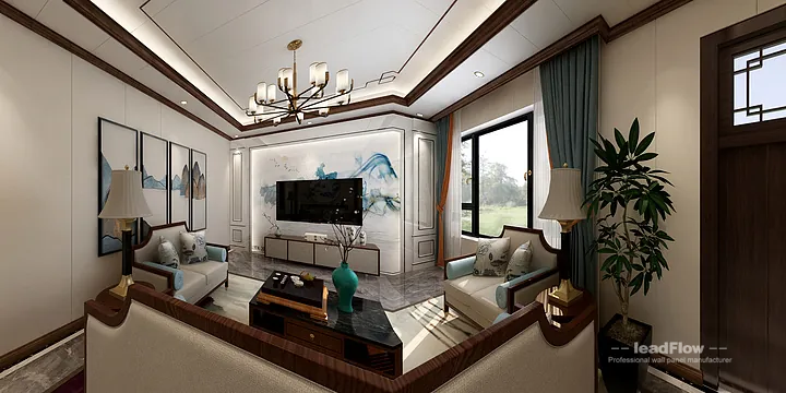 WPC Wall Cladding Project: Nanchang Apartment with Living Room in Donghu District, Nanchang, China - photo 9